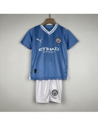 Manchester City Soccer Jersey 23/24 For Kids 